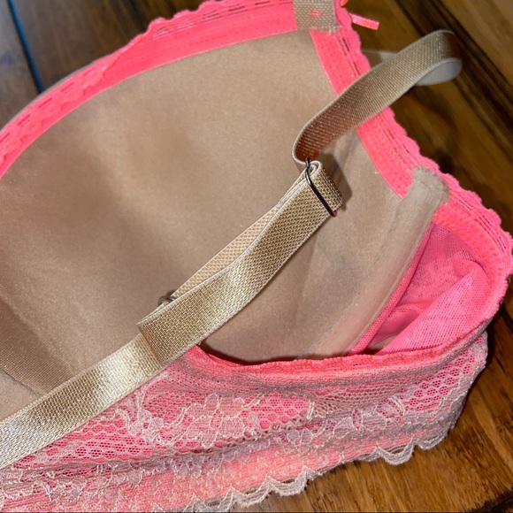 Aerie Gold Push Up Bra Pink Details - Picture 8 of 13